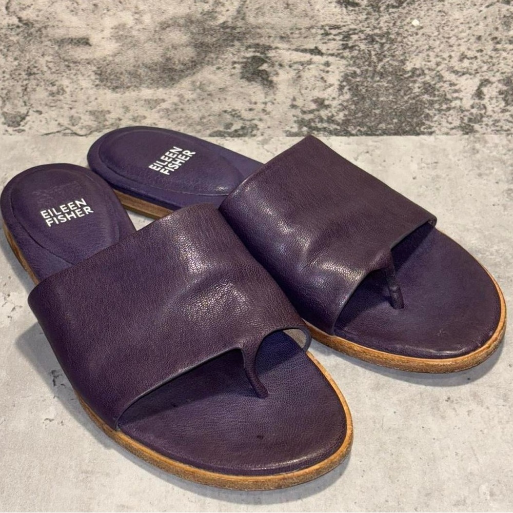 EILEEN FISHER Purple Leather Sandal Size 7